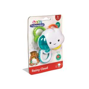Clementoni Baby Regenwolken-Rassel, ein farbenfrohes und lustiges Babyspielzeug in Wolkenform mit verschiedenen Texturen zum Greifen und Erkunden - Kaugummi