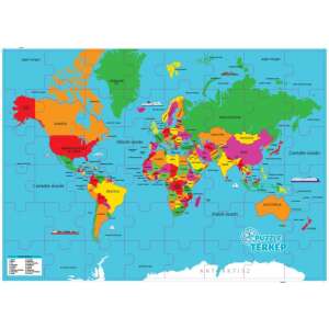 Weltkarte Puzzle für Kinder, 48 Teile, Geographie lernen, Lernspielzeug - Dino