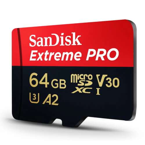 SanDisk Extreme Pro microSDXC Card 64GB, 170/90 MB/s, A2 C10 V30 UHS-I U3