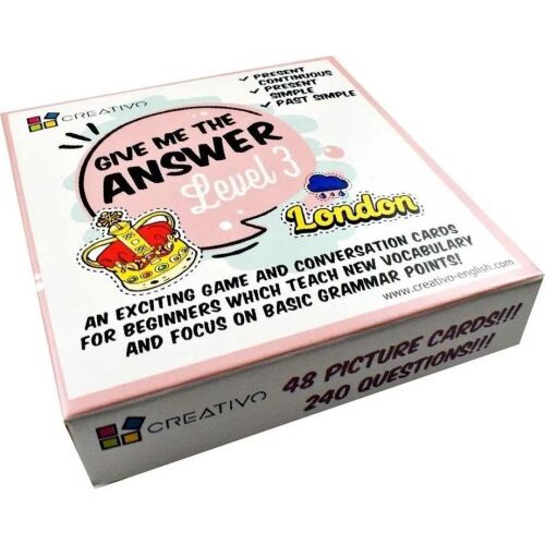 Creativo Give Me The Answer Level 3 kártyajáték doboz kezdő angol nyelvtanulók számára