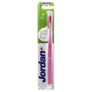 Jordan Clean Smile szczoteczka do zębów medium, różowa - Szczoteczka do zębów