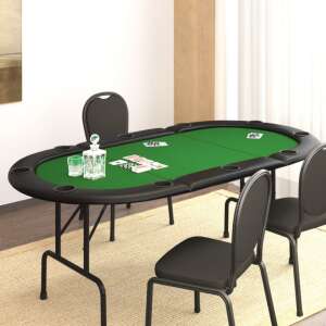 Zöld összecsukható pókerasztal 10 játékosnak 206 x 106 x 75 cm 92939654 