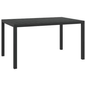 Fekete alumínium és WPC kerti asztal 150 x 90 x 74 cm 92978943 