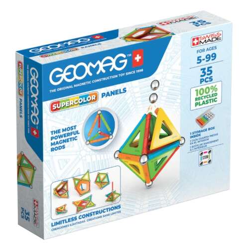 Geomag Supercolor Panels Set de construcție magnetică reciclată 35pcs 35267462