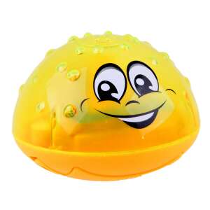 Jucărie de baie galbenă cu o față zâmbitoare, pulverizează apă și luminează - Jucarii de baie