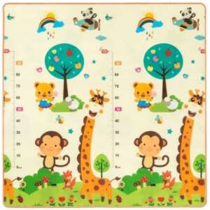LittleONE by Pepita Covoraș de joacă mare cu două fețe 180x180cm - Girafă și maimuță (F) 39864600 Covorase de joaca pentru bebelusi
