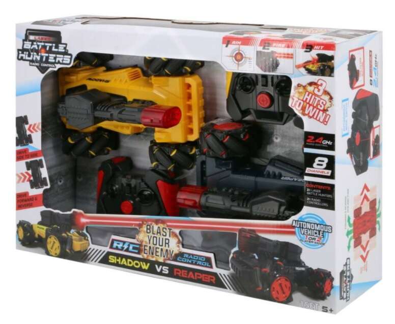 Laser Battle Hunter RC távírányítós Tankok 2db #piros-sárga