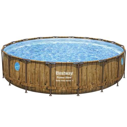 Bestway Power Steel Swim Vista Series II 549 cm kerek, rattan hatású, földi medence