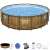 Bestway Power Steel Swim Vista sorozatú földi medence szett, 488 cm x 122 cm, tartalmazza a szűrőszivattyút, szűrőbetétet, létrát, takarót, talajszőnyeget és ChemConnect adagolót