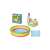 Bestway inflatable kids pool with packaging and usage example