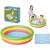 Bestway inflatable kids pool with packaging and usage example