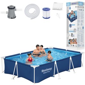 Set piscină familială Bestway Steel Pro cu pompă de filtrare și accesorii - Bestway Piscine cu cadru metalic