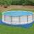 Bestway Power Steel Pool mit blauer Bodenplane im Einsatz