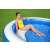Bestway Summer Days Family Pool aufblasbarer Pool mit Sonnenschutz, 241 x 241 x 140 cm, Frau sitzt im Pool