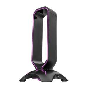 Trust GXT 265 Cintar RGB Headset Stand with USB Ports, Black - Gaming