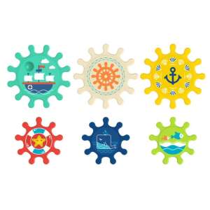 Set of 6 colorful spinning bath toys with nautical theme - Babies & Toddler