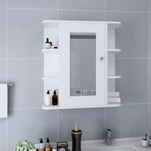 Fehér MDF tükrös fürdőszobaszekrény 66 x 17 x 63 cm 93168009 