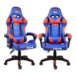 Extreme GT Gamer szék nyak-és derékpárnával #kék-piros - Értékcsökkentett