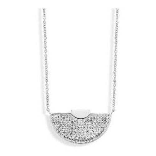 Victoria Ezüst színű, fehér köves félhold nyaklánc