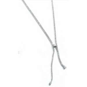 Victoria ezüst színű nyaklánc fehér kövekkel - Női nyaklánc