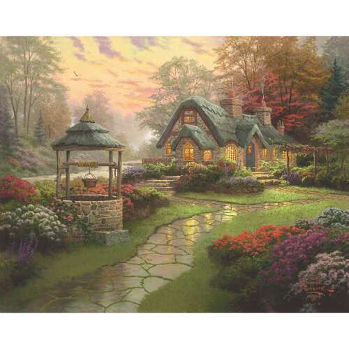 Schmidt Puzzle Thomas Kinkade Wish Cottage 1000 darabos kész