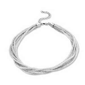 Victoria Ezüst Hálós Nyaklánc, Rozsdamentes Acél Lánc, 49cm - Női nyaklánc