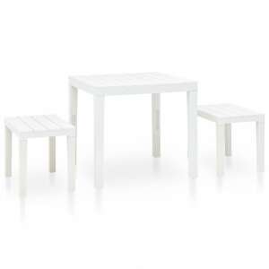 Fehér műanyag kerti asztal 2 paddal 93083762 