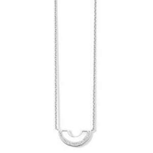 Victoria ezüstszínű, fehér köves félhold nyaklánc - Női nyaklánc