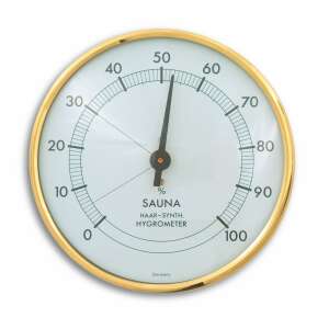 Higrometru de saună, păr-sintetic, 0-100% umiditate, cadru din alamă, fabricat în Germania - Termometre pentru saună
