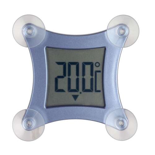 Poco 30.1026 Digital Window Thermometer, displays current temperature, minimum and maximum temperature, with suction cups for easy mounting