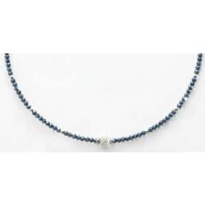 Victoria nyaklánc kék gyöngyökkel és fehér kővel - Női nyaklánc