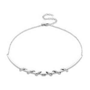 Victoria Ezüst színű fehér köves spirál nyaklánc - Női nyaklánc