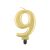 Lumânare aurie metalică cu numărul 9 pentru tort aniversar