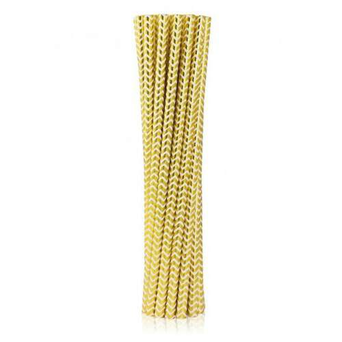 Gold Chevron paper straws, 12 pack