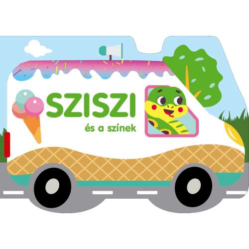 Sziszi és a színek gyerekkönyv, jégkrémautóval - Textil könyv gyerekeknek
