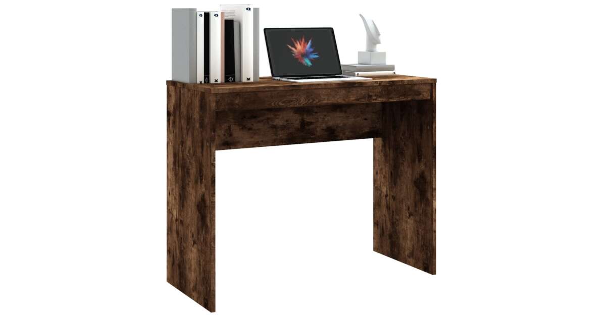 vidaXL Bureau - Behandeld hout, Zwart, 80 x 40 x 75 cm | Bureaus & archiefkasten