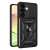 Black Hybrid Armor Camshield case for Samsung Galaxy A25 with camera cover and ring holder