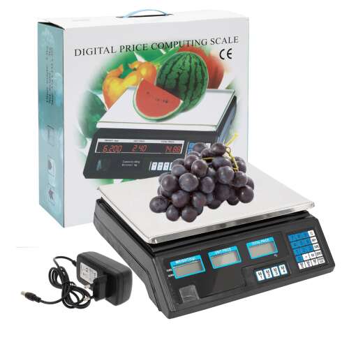 Elektronikus mérleg dupla kijelzővel max. 40 kg, zöldségekhez, gyümölcsökhöz és egyéb élelmiszerekhez