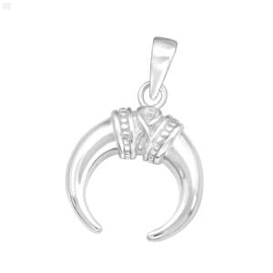 Ezüst medál, félhold forma, 925 ezüst, elegáns, egyedi, ékszer - Női ékszer