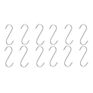 Set de 12 cârlige din oțel inoxidabil pentru carne, 17 cm lungime, ideal pentru agățarea cărnii într-un fumător sau frigider - Cârlige pentru carne