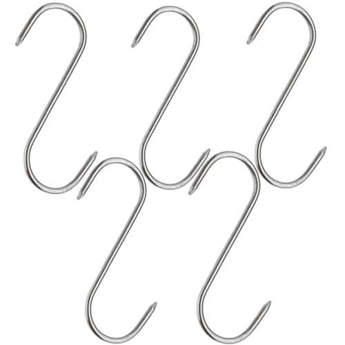 Zestaw pięciu haków do wędzenia mięsa, IdeallStore®, sklep mięsny, 16 cm, metal
