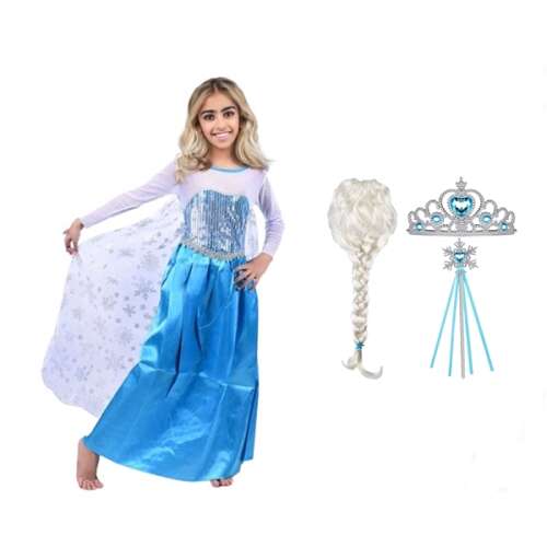 Elsa Frozen Šaty a Doplnky, IdeallStore®, Modrá, 3-5 rokov, Kostým na Halloween