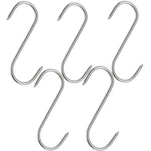 Set de 5 cârlige pentru afumare carne IdeallStore®, 17 cm, oțel inoxidabil - Cârlige pentru carne