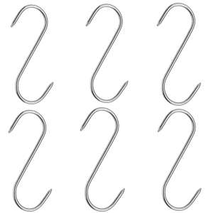 Set de 6 cârlige din oțel inoxidabil pentru afumarea cărnii, 17 cm, IdeallStore® magazin de carne - Cârlige pentru carne