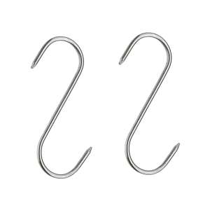 IdeallStore® Set de 2 cârlige din oțel inoxidabil de 17 cm pentru agățarea cărnii, șuncii, slăninii și altor produse alimentare - Cârlige pentru carne