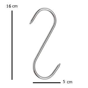 Hak do wędzenia mięsa, 16 cm, stal nierdzewna, IdeallStore® - Haki na mięso