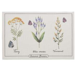 Sada 4 podložiek Excellent Houseware s kvetinovým vzorom, s kvetmi Tansy, Blue Vervain a Wormwood - Prestieranie