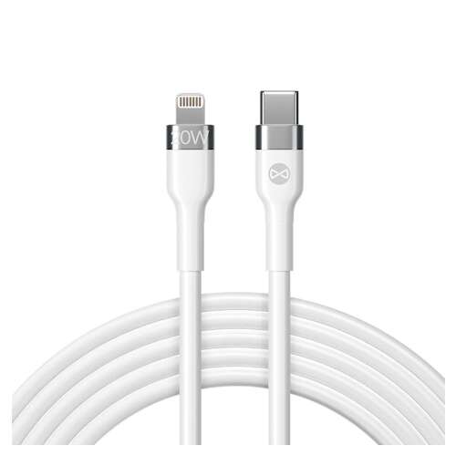 Forever Flexible USB-C auf Lightning Ladekabel, weiß, 1 Meter, 20W, 3A