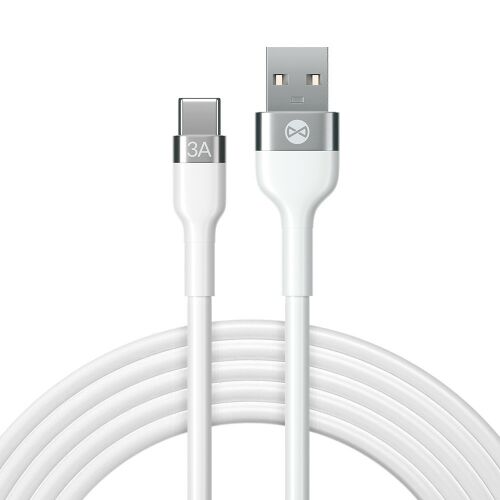 Forever Flexible USB-C kábel 1m 100W, biely USB Type-C nabíjací kábel