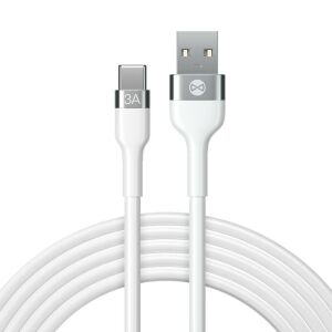 Forever Flexible Kabel USB-C 1m 100W, biały kabel ładujący USB Typ-C - Kabel danych